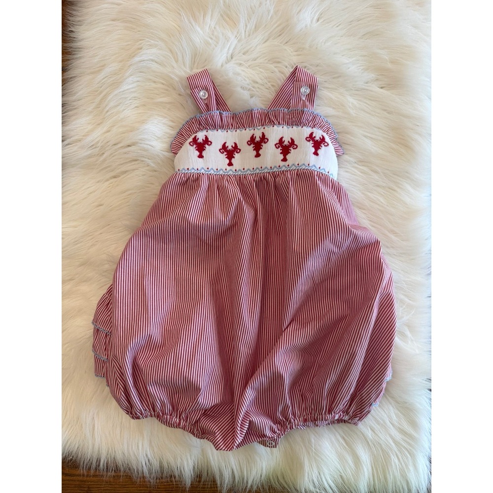 Shrimp and Grits Kids lobster red white bubble size 3